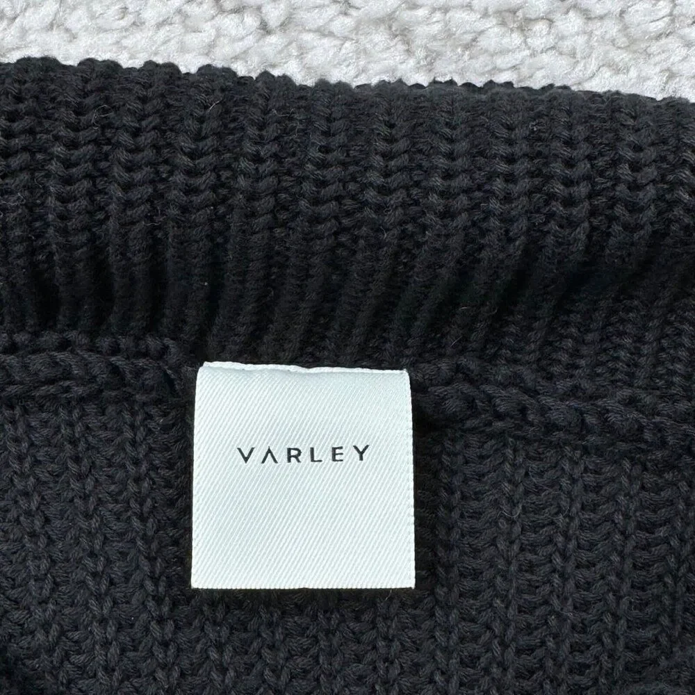 Varley Willard Half Zip Knit Colorblock Pullover Sweater Black